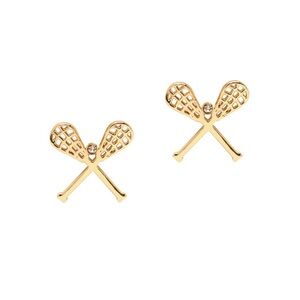 NWT Chelsea Charles Gold Lacrosse Earrings